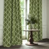 Inca Fabric from Linwood Fabrics Inca collection - green geometric velvet-chenille