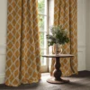 Inca Fabric from Linwood Fabrics Inca collection - yellow geometric velvet-chenille