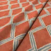 Inca Fabric from Linwood Fabrics Inca collection - orange geometric velvet-chenille