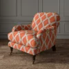Inca Fabric from Linwood Fabrics Inca collection - orange geometric velvet-chenille