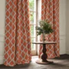 Inca Fabric from Linwood Fabrics Inca collection - orange geometric velvet-chenille