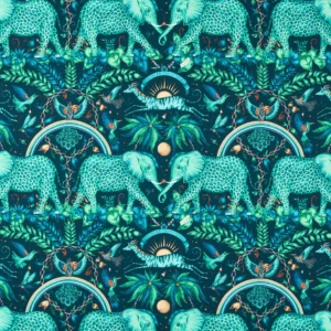 Indoor Outdoor Fabric from Clarke & Clarke Wild Escape Indoor Outdoor collection - green animal printed