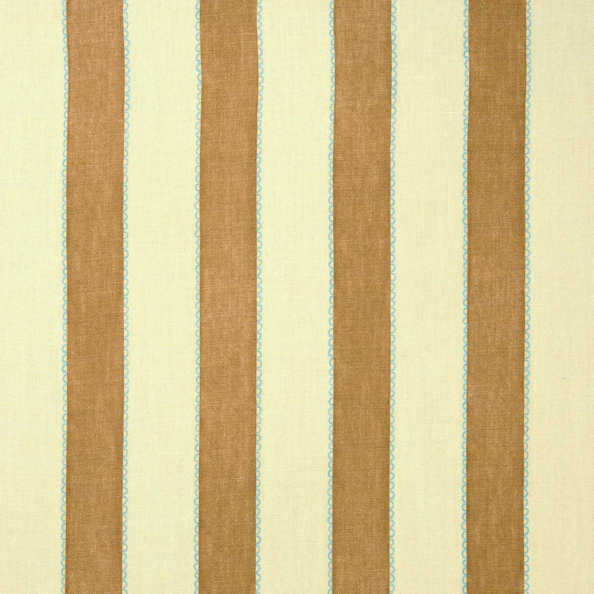 Lola Stripe Fabric - Fox Den by Lola Stripe Fabric from Linwood Fabrics Lola collection - brown striped linen