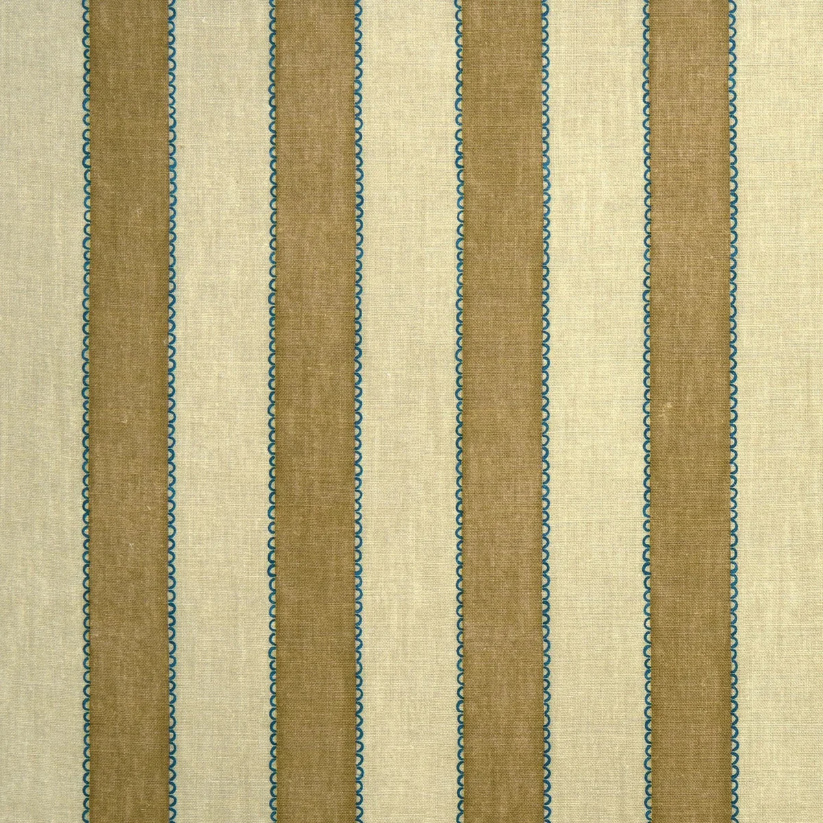 Lola Stripe Fabric - Toast Rack by Lola Stripe Fabric from Linwood Fabrics Lola collection - brown striped linen