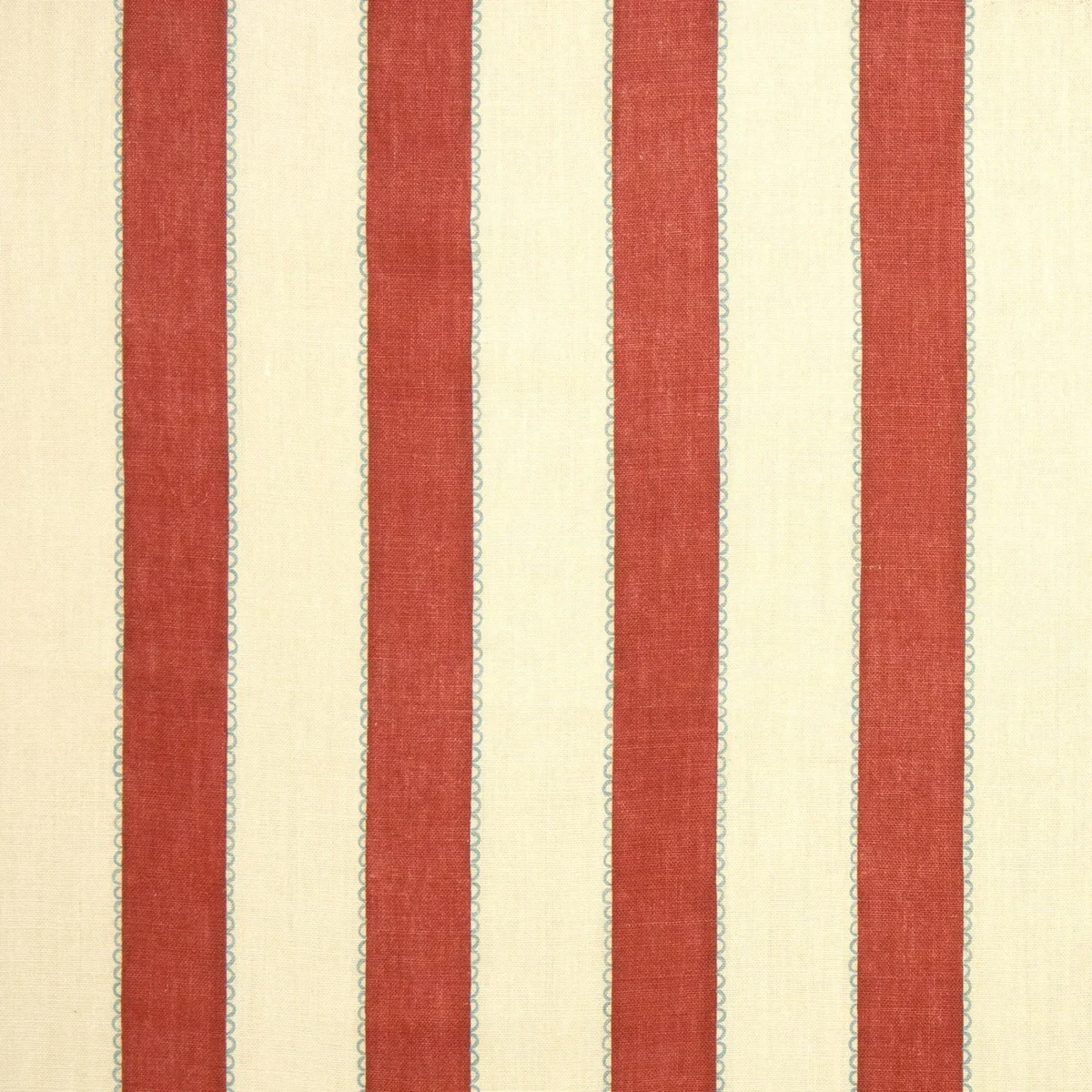 Lola Stripe Fabric - Red Riding Hood by Lola Stripe Fabric from Linwood Fabrics Lola collection - red striped linen