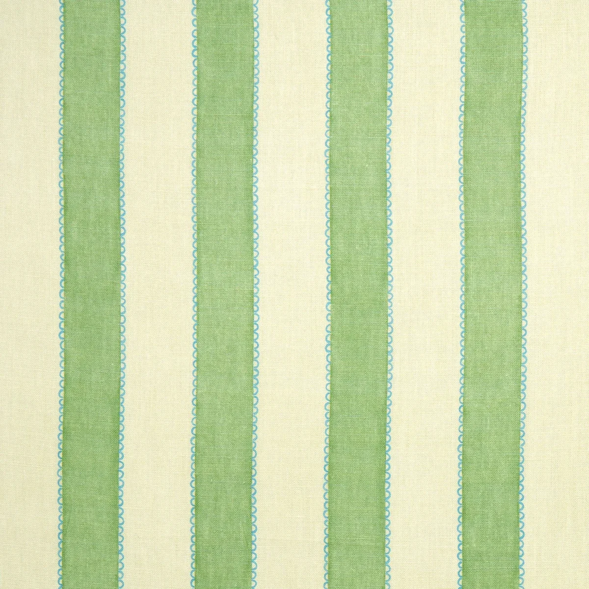 Lola Stripe Fabric - Hedgerow by Lola Stripe Fabric from Linwood Fabrics Lola collection - green striped linen