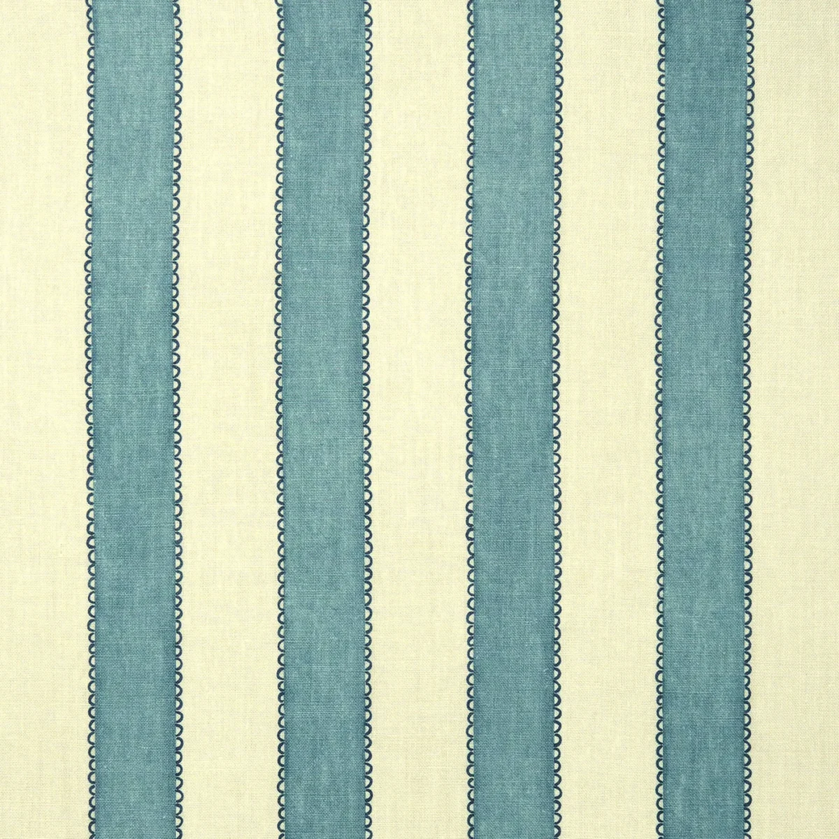 Lola Stripe Fabric - Double Denim by Lola Stripe Fabric from Linwood Fabrics Lola collection - blue striped linen