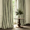 Lola Stripe Fabric from Linwood Fabrics Lola collection - black-grey striped linen
