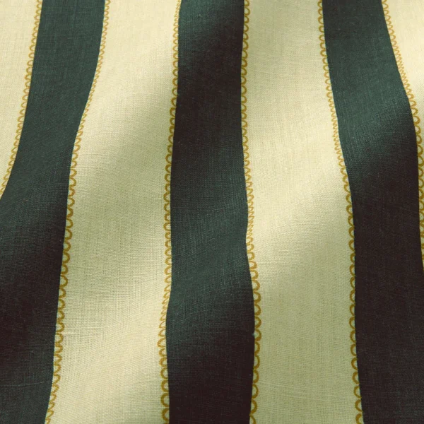 Lola Stripe Fabric from Linwood Fabrics Lola collection - black-grey striped linen