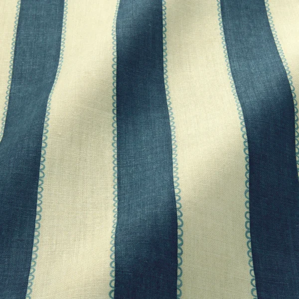 Lola Stripe Fabric from Linwood Fabrics Lola collection - blue striped linen