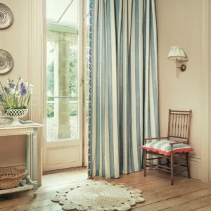 Lola Stripe Fabric from Linwood Fabrics Lola collection - blue striped linen