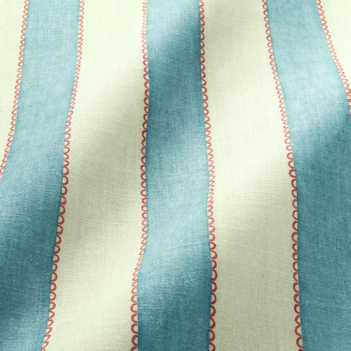 Lola Stripe Fabric from Linwood Fabrics Lola collection - blue striped linen