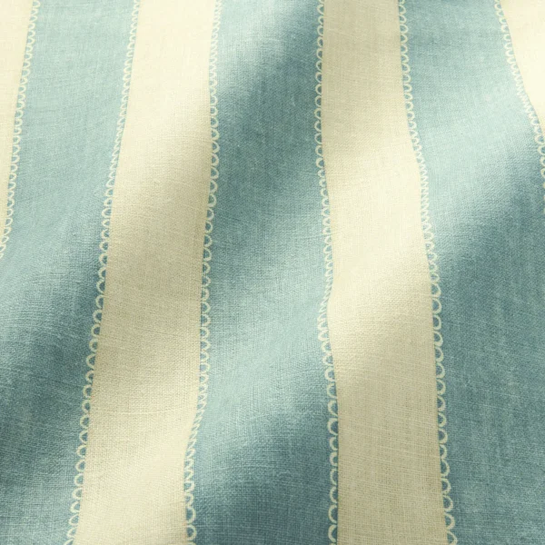 Lola Stripe Fabric - Powder Blue by Lola Stripe Fabric from Linwood Fabrics Lola collection - blue striped linen