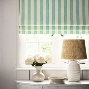 Lola Stripe Fabric from Linwood Fabrics Lola collection - blue striped linen