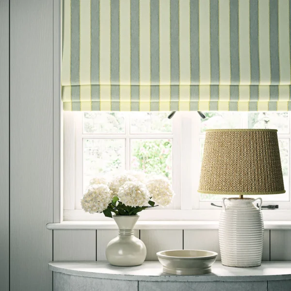 Lola Stripe Fabric from Linwood Fabrics Lola collection - blue striped linen
