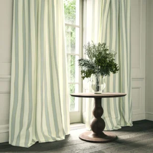 Lola Stripe Fabric from Linwood Fabrics Lola collection - blue striped linen