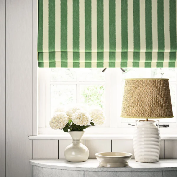 Lola Stripe Fabric from Linwood Fabrics Lola collection - green striped linen