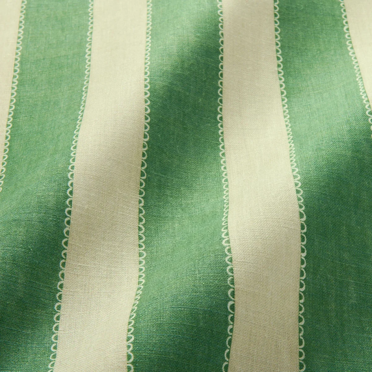 Lola Stripe Fabric from Linwood Fabrics Lola collection - green striped linen