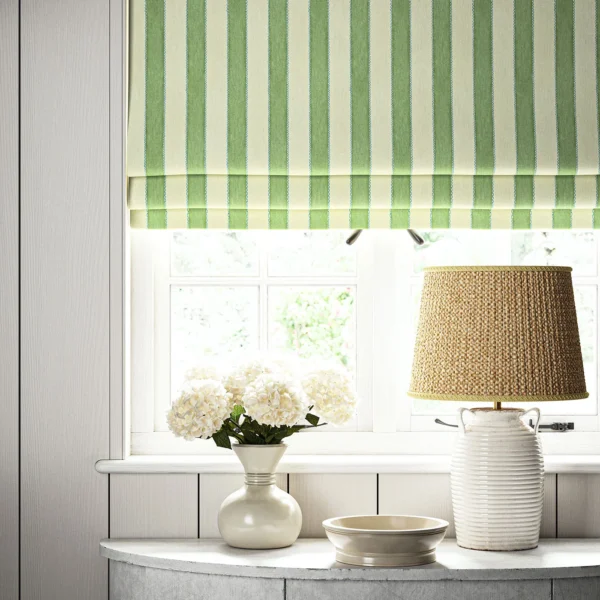 Lola Stripe Fabric from Linwood Fabrics Lola collection - green striped linen