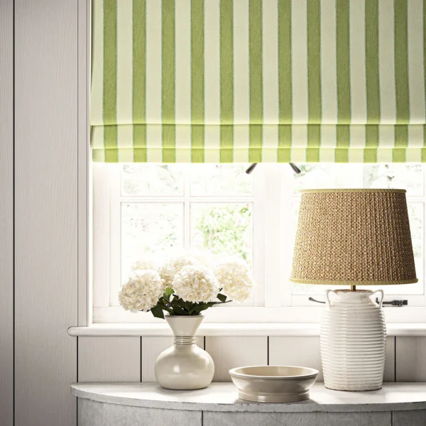 Lola Stripe Fabric from Linwood Fabrics Lola collection - green striped linen