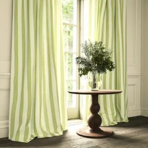 Lola Stripe Fabric from Linwood Fabrics Lola collection - green striped linen