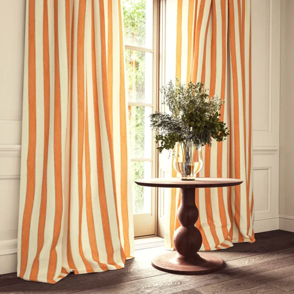 Lola Stripe Fabric from Linwood Fabrics Lola collection - red striped linen