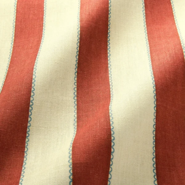 Lola Stripe Fabric from Linwood Fabrics Lola collection - red striped linen