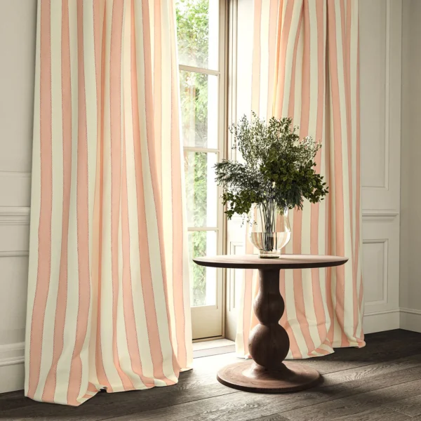 Lola Stripe Fabric from Linwood Fabrics Lola collection - pink striped linen