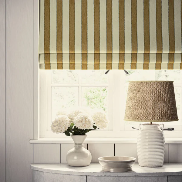 Lola Stripe Fabric from Linwood Fabrics Lola collection - brown striped linen