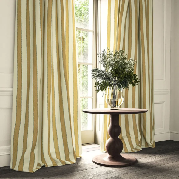 Lola Stripe Fabric from Linwood Fabrics Lola collection - brown striped linen