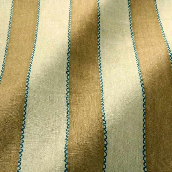 Lola Stripe Fabric from Linwood Fabrics Lola collection - brown striped linen