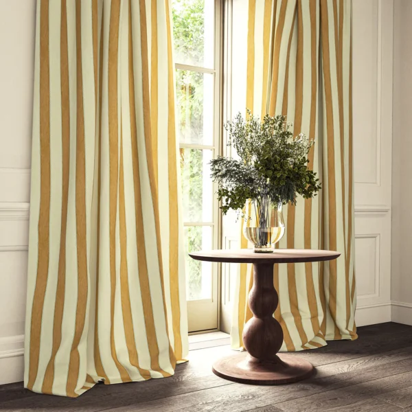 Lola Stripe Fabric from Linwood Fabrics Lola collection - brown striped linen