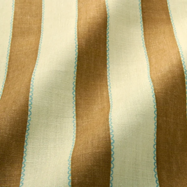 Lola Stripe Fabric from Linwood Fabrics Lola collection - brown striped linen