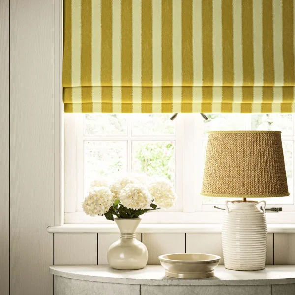 Lola Stripe Fabric from Linwood Fabrics Lola collection - yellow striped linen