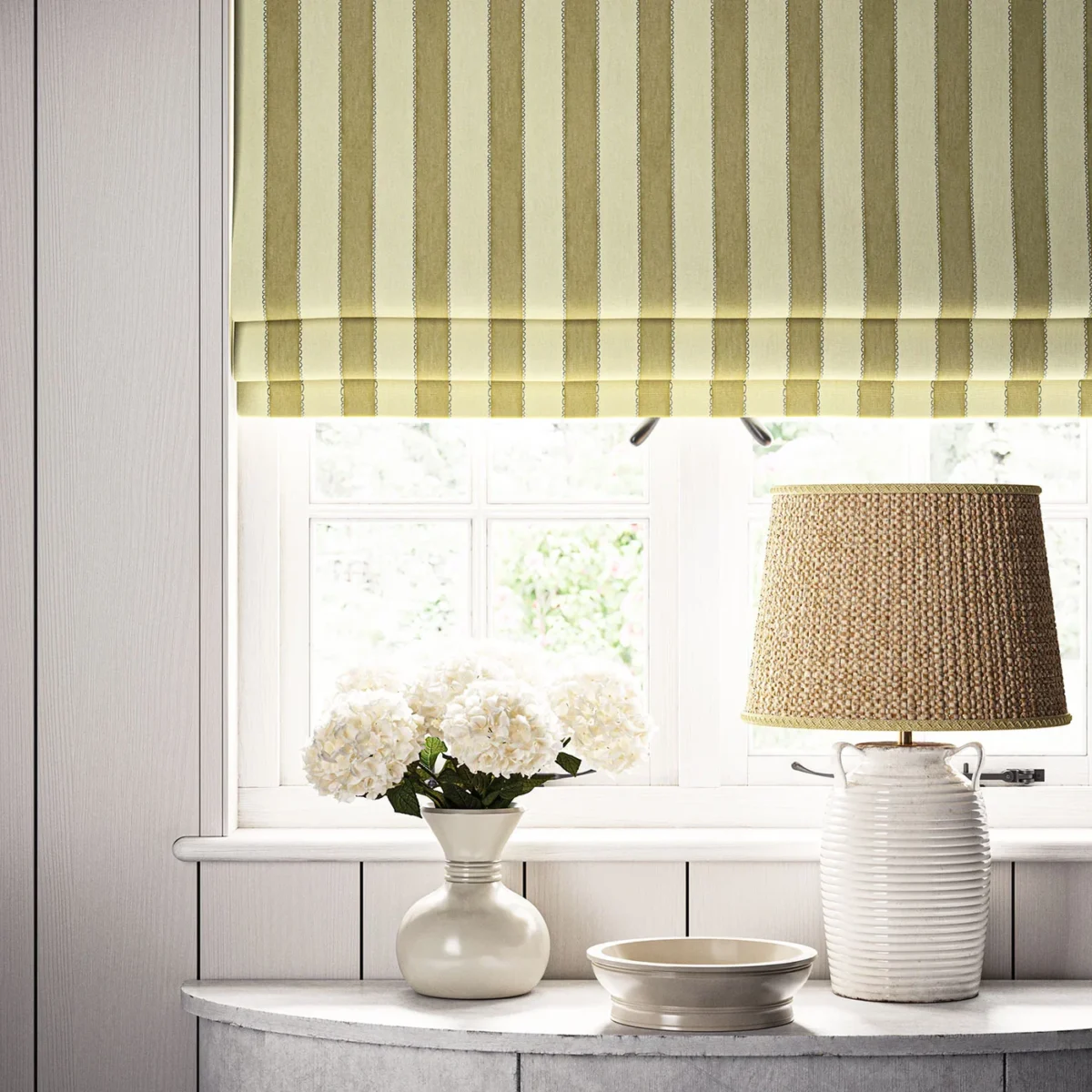 Lola Stripe Fabric - Haystack by Lola Stripe Fabric from Linwood Fabrics Lola collection - yellow striped linen