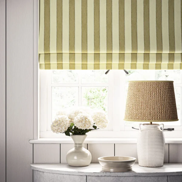 Lola Stripe Fabric - Haystack by Lola Stripe Fabric from Linwood Fabrics Lola collection - yellow striped linen