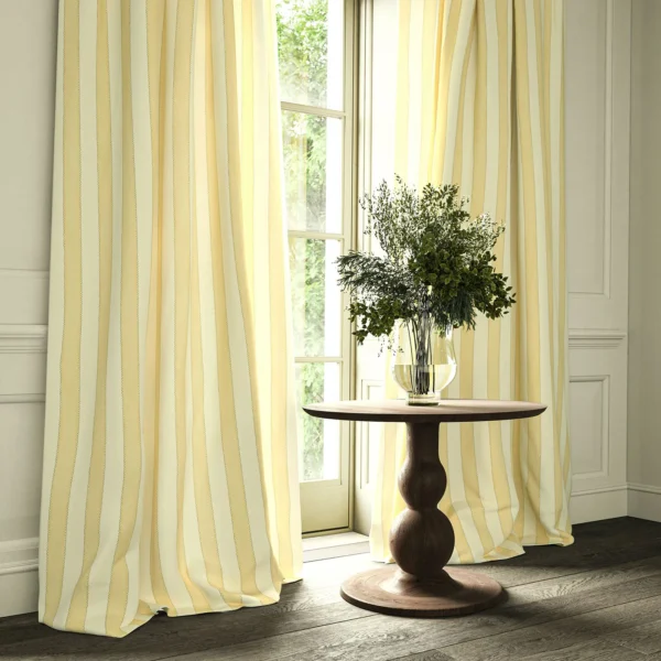 Lola Stripe Fabric from Linwood Fabrics Lola collection - yellow striped linen