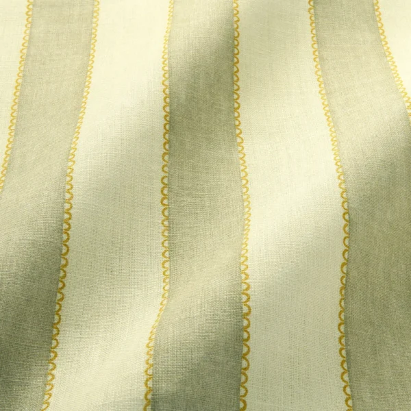 Lola Stripe Fabric - Straw Hat by Lola Stripe Fabric from Linwood Fabrics Lola collection - black-grey striped linen