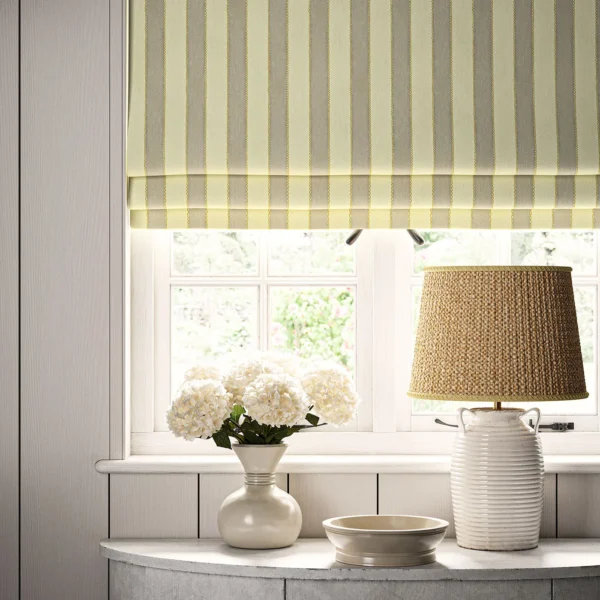 Lola Stripe Fabric - Crystal Ball by Lola Stripe Fabric from Linwood Fabrics Lola collection - neutral striped linen