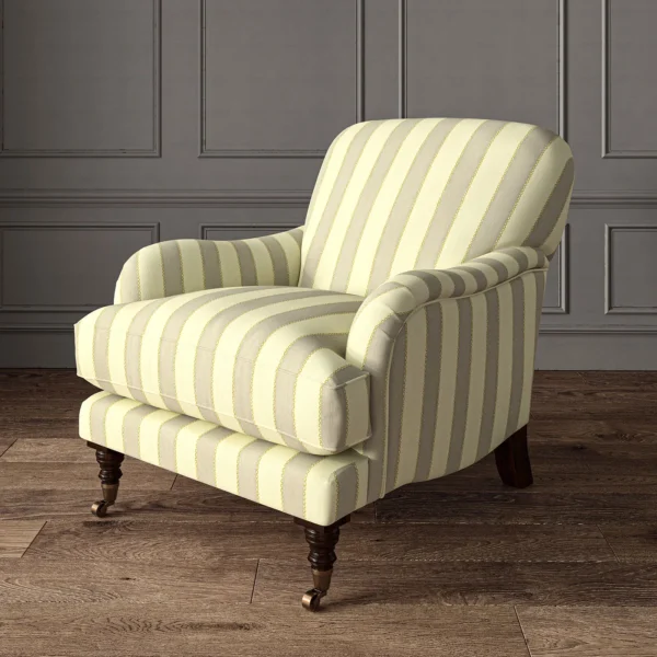 Lola Stripe Fabric - Crystal Ball by Lola Stripe Fabric from Linwood Fabrics Lola collection - neutral striped linen