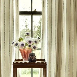Lola Stripe Fabric from Linwood Fabrics Lola collection - neutral striped linen