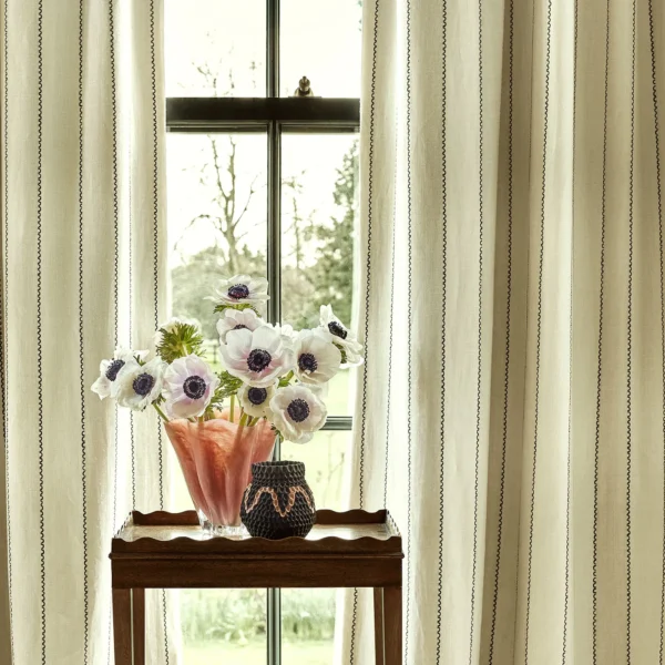 Lola Stripe Fabric from Linwood Fabrics Lola collection - neutral striped linen
