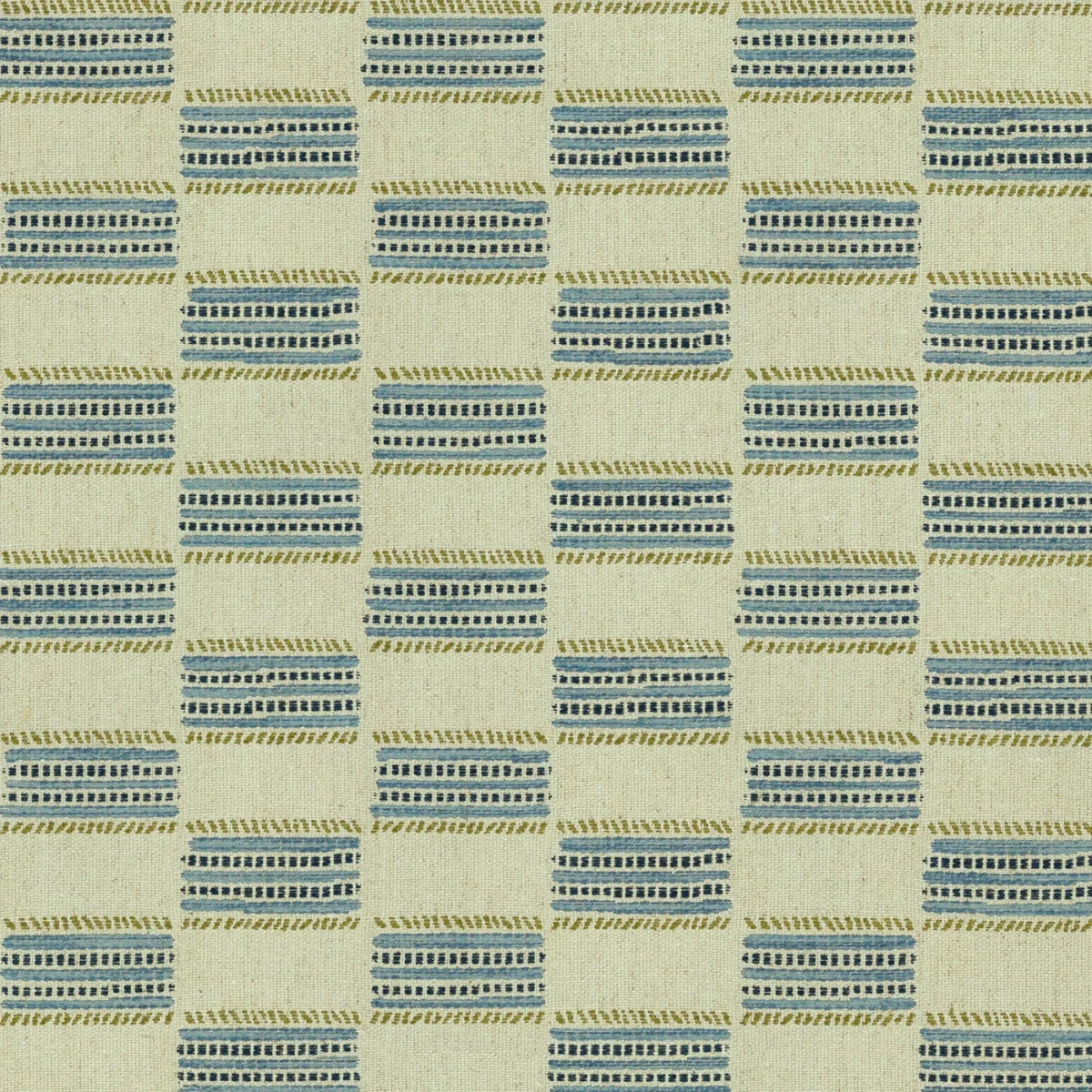 Strata Fabric - Bluestone by Strata Fabric from Linwood Fabrics Chesil collection - blue checked woven