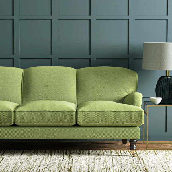 Cobblestone Fabric from Linwood Fabrics Chesil collection - green plain woven