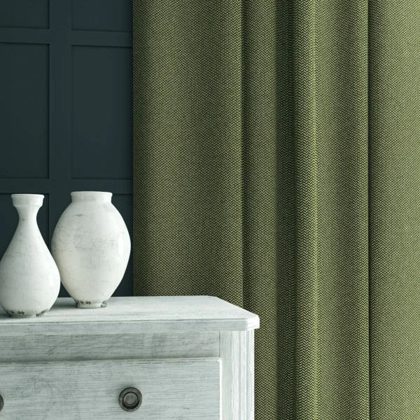 Cobblestone Fabric - Lincoln Green by Cobblestone Fabric from Linwood Fabrics Chesil collection - green plain woven