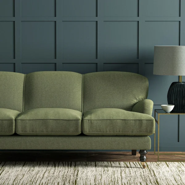 Cobblestone Fabric - Lincoln Green by Cobblestone Fabric from Linwood Fabrics Chesil collection - green plain woven