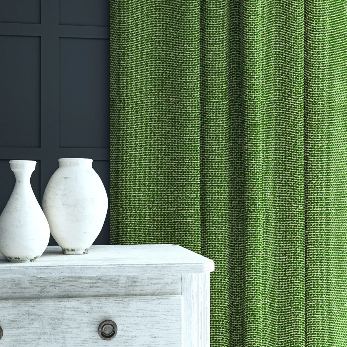 Jetty Fabric - Emerald by Jetty Fabric from Linwood Fabrics Chesil collection - green plain woven