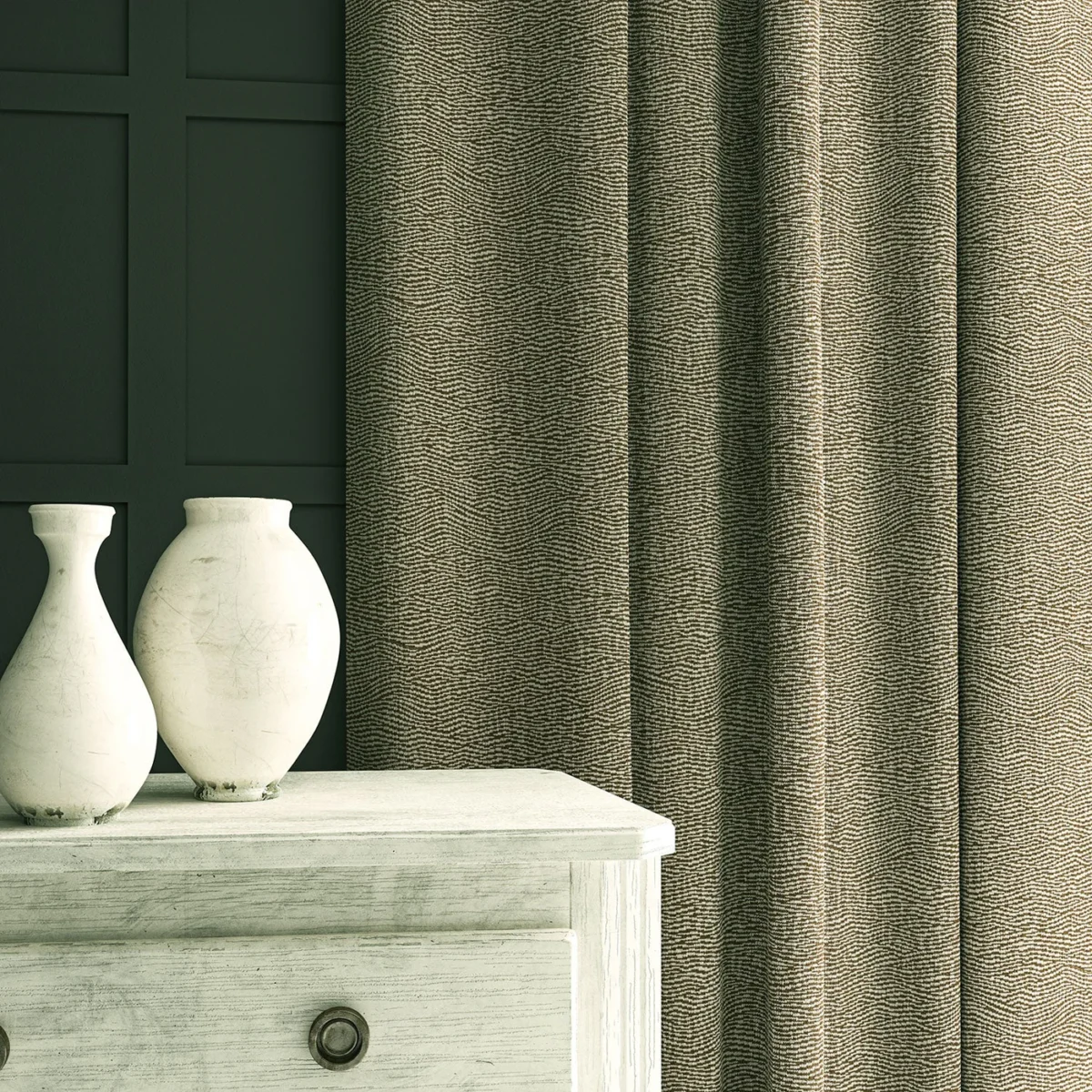 Tidal Fabric - Sepia by Tidal Fabric from Linwood Fabrics Chesil collection - brown contemporary woven