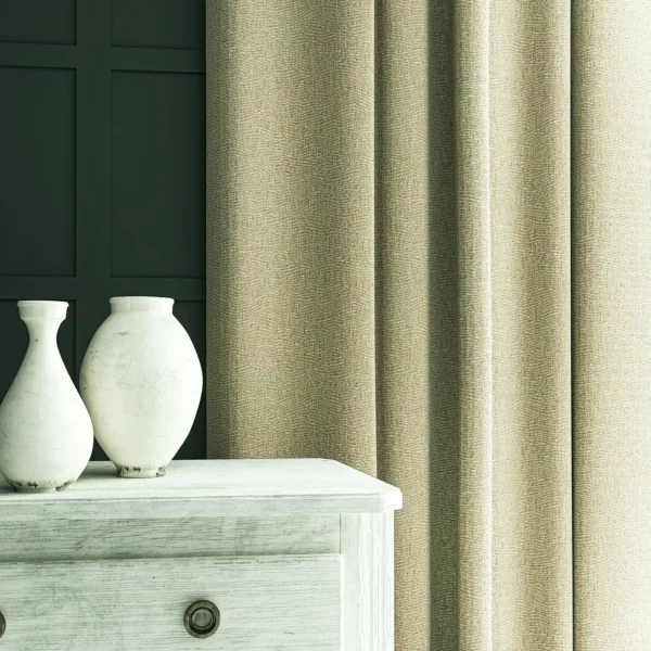Tidal Fabric - Linen by Tidal Fabric from Linwood Fabrics Chesil collection - black-grey contemporary woven