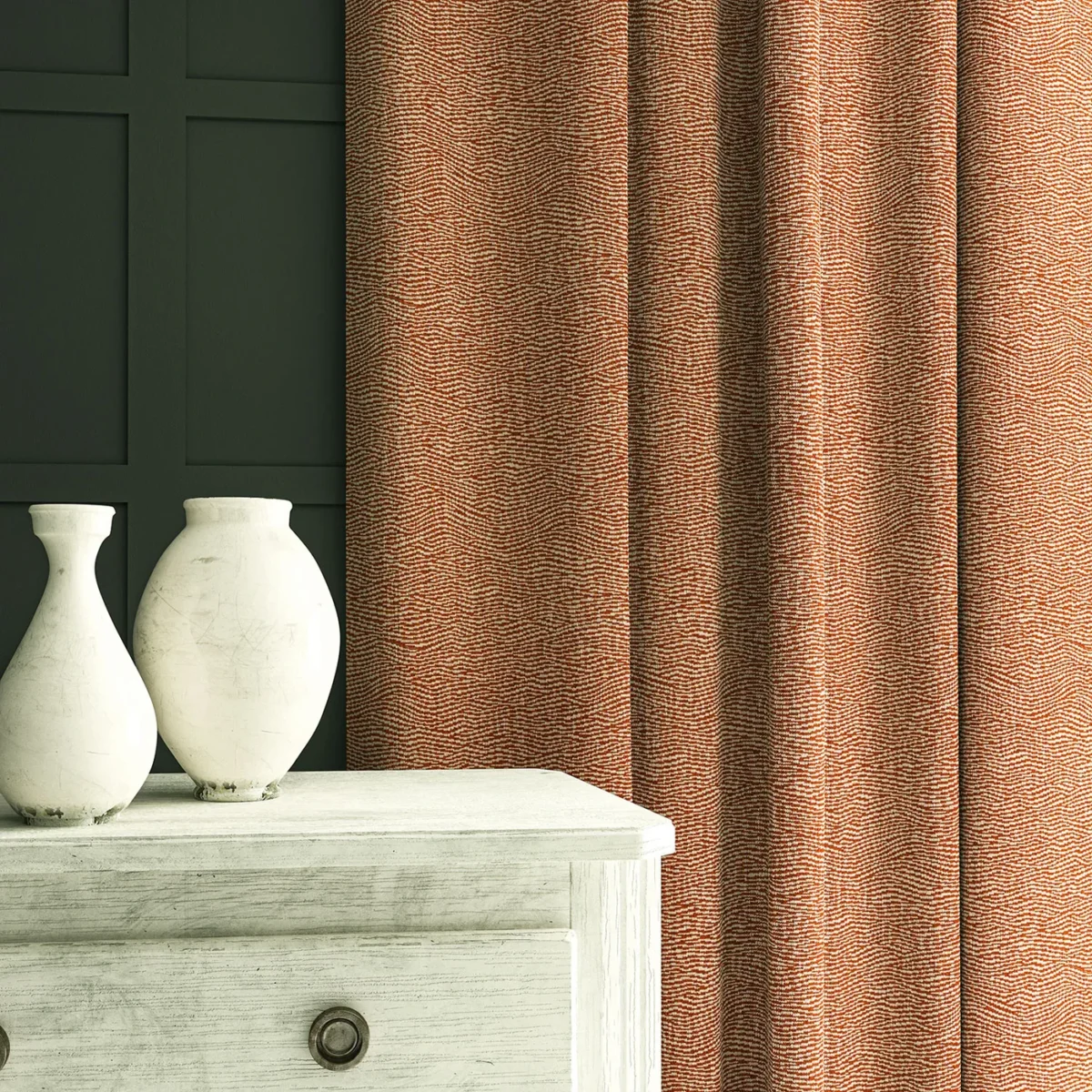 Tidal Fabric - Marmalade by Tidal Fabric from Linwood Fabrics Chesil collection - brown contemporary woven